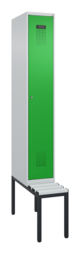 C+P Schwarz-Weiß-Spind Evolo PLUS mit Sitzbank, Abteilbreite 300 mm