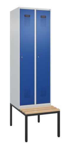 C+P Schwarz-Weiß-Spind Evolo PLUS mit Sitzbank, Abteilbreite 300 mm