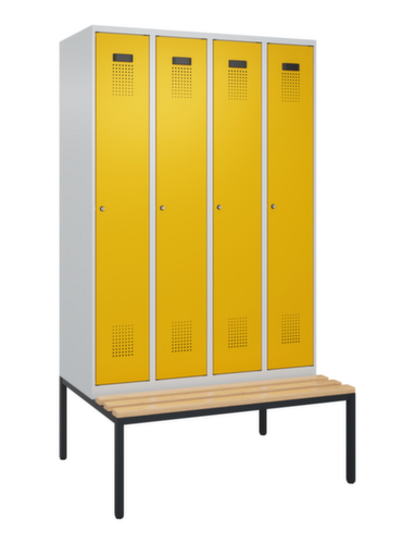 C+P Schwarz-Weiß-Spind Evolo PLUS mit Sitzbank, Abteilbreite 300 mm