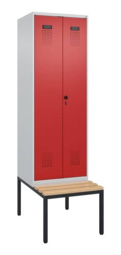 C+P PSA-Spind Evolo PLUS für Schwarz-Weiß-Trennung mit Sitzbank, Abteilbreite 300 mm