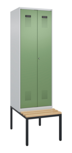C+P PSA-Spind Evolo PLUS für Schwarz-Weiß-Trennung mit Sitzbank, Abteilbreite 300 mm