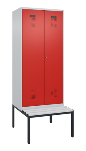 C+P PSA-Spind Evolo PLUS für Schwarz-Weiß-Trennung mit Sitzbank, Abteilbreite 400 mm
