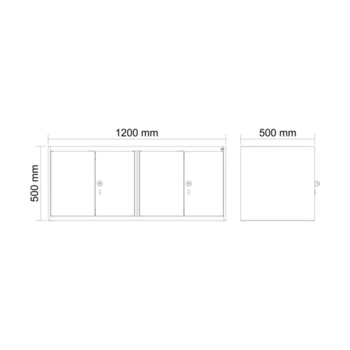 Aufsatzschrank mit Doppelabteil