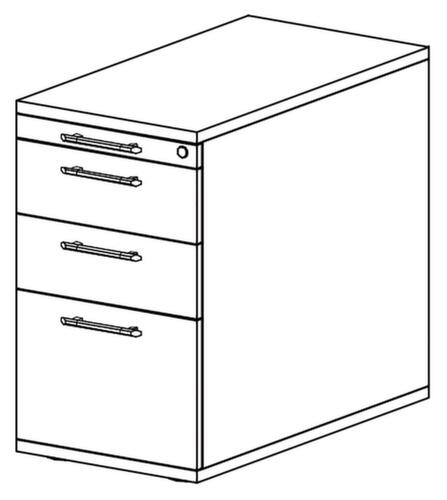 Standcontainer Up and Down mit HR-Auszug, 2 Schublade(n), grau/grau