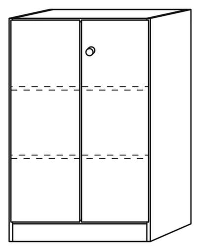 Flügeltürenschrank Up and Down, 3 Ordnerhöhen, grau/grau