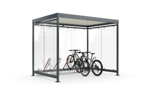 WSM Fahrradüberdachung Köln Economy Bike K3 b/b 2502 XBF mit Fahrradständern, Breite x Tiefe 3180 x 2165 mm