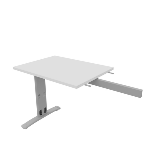 Quadrifoglio Anbautisch Practika für Schreibtisch mit C-Fußgestell, Breite x Tiefe 800 x 600 mm, Platte weiß