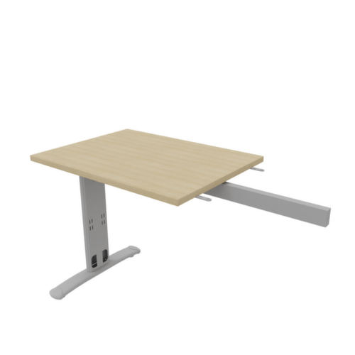 Quadrifoglio Anbautisch Practika für Schreibtisch mit C-Fußgestell, Breite x Tiefe 800 x 600 mm, Platte Eiche