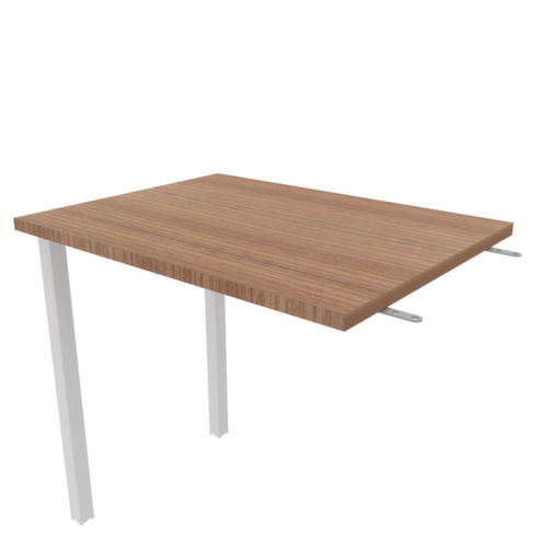 Quadrifoglio Anbautisch Practika für Schreibtisch mit 4-Fußgestell, Breite x Tiefe 800 x 600 mm, Platte Nuss Canaletto