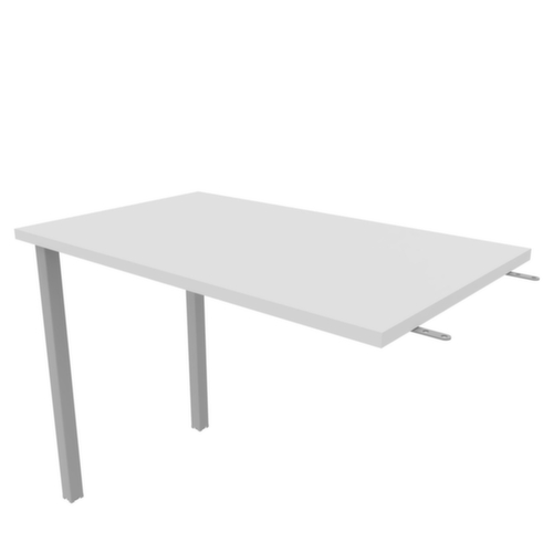 Quadrifoglio Anbautisch Practika für Schreibtisch mit 4-Fußgestell, Breite x Tiefe 1000 x 600 mm, Platte weiß
