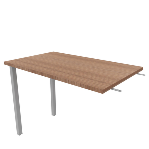 Quadrifoglio Anbautisch Practika für Schreibtisch mit 4-Fußgestell, Breite x Tiefe 1000 x 600 mm, Platte Nuss Canaletto