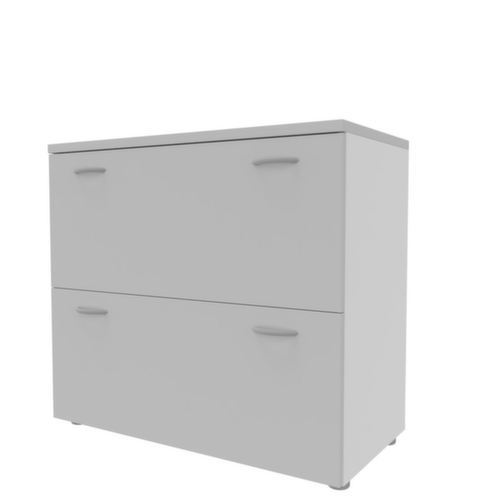 Quadrifoglio Hängeregistraturschrank Practika, 2 Auszüge, weiß/grau