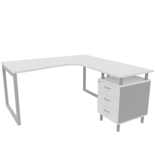 Quadrifoglio Büro-Set Practika mit 1 Schreibtisch, 1 Standcontainer
