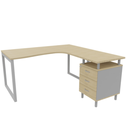 Quadrifoglio Büro-Set Practika mit 1 Schreibtisch, 1 Standcontainer