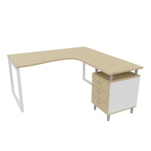 Quadrifoglio Büro-Set Practika mit 1 Schreibtisch, 1 Standcontainer