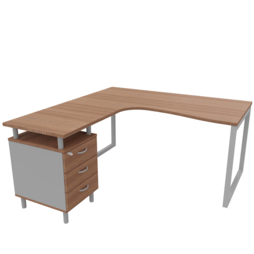 Quadrifoglio Büro-Set Practika mit 1 Schreibtisch, 1 Standcontainer