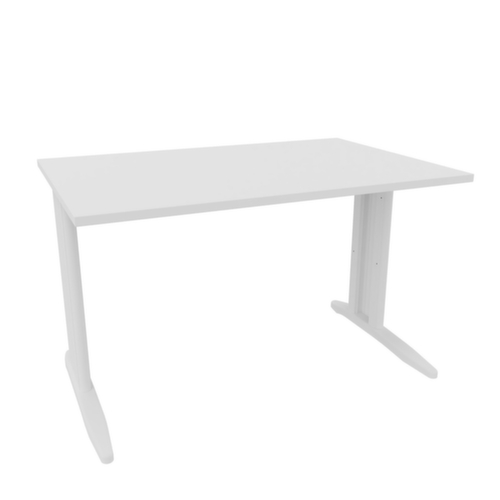 Quadrifoglio Schreibtisch Practika mit C-Fußgestell, Breite x Tiefe 1200 x 800 mm, Platte weiß