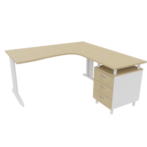 Quadrifoglio Büro-Set Practika mit 1 Schreibtisch, 1 Standcontainer