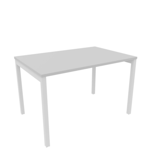 Quadrifoglio Schreibtisch Practika mit 4-Fußgestell, Breite x Tiefe 1200 x 800 mm, Platte grau