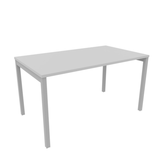 Quadrifoglio Schreibtisch Practika mit 4-Fußgestell, Breite x Tiefe 1400 x 800 mm, Platte grau