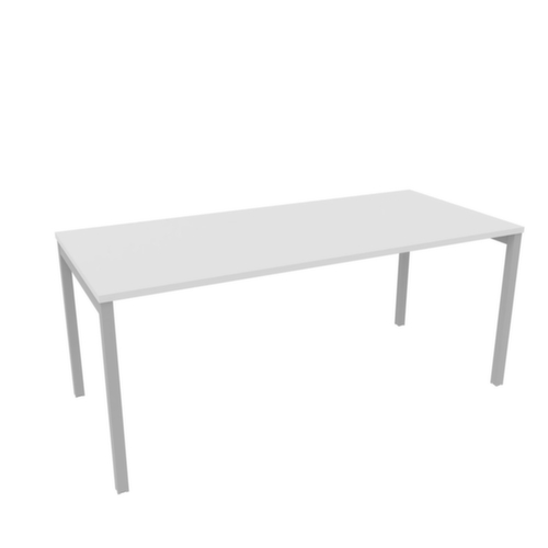 Quadrifoglio Schreibtisch Practika mit 4-Fußgestell, Breite x Tiefe 1800 x 800 mm, Platte weiß