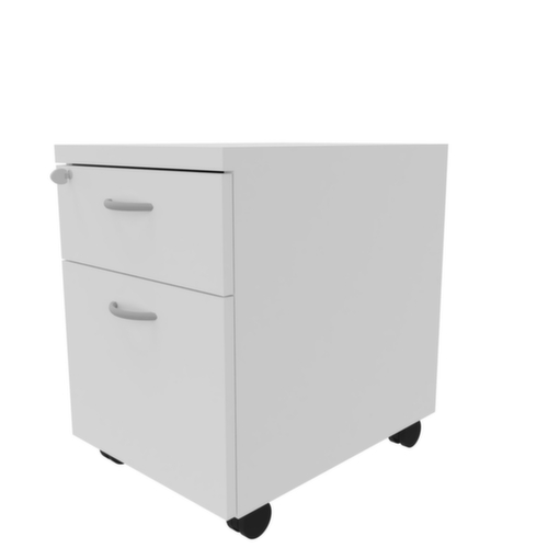 Quadrifoglio Rollcontainer Practika mit HR-Auszug, 1 Schublade(n), weiß/weiß