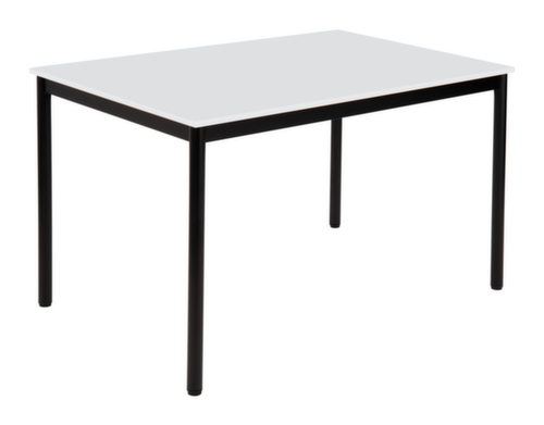 Rundrohr-Mehrzwecktisch mit 4-Fußgestell, Höhe x Breite x Tiefe 720 x 1200 x 800 mm, Platte lichtgrau
