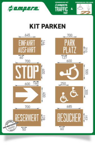 a.m.p.e.r.e. Schablonen-Set für Bodenmarkiergerät