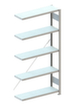 META System-Steckregal CLIP Anbaufeld, Höhe x Breite x Tiefe 2000 x 756 x 336 mm, 5 Böden