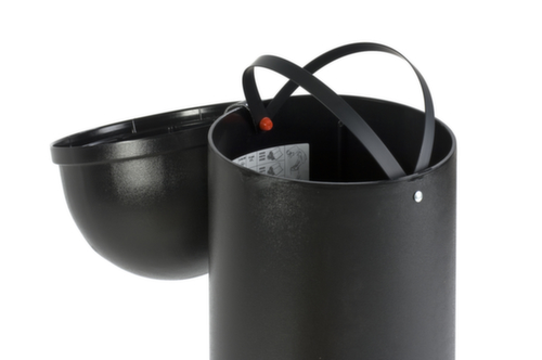 Rubbermaid Feuerhemmender Abfallbehälter Marshal® Classic, 57 l, schwarz, Deckel schwarz