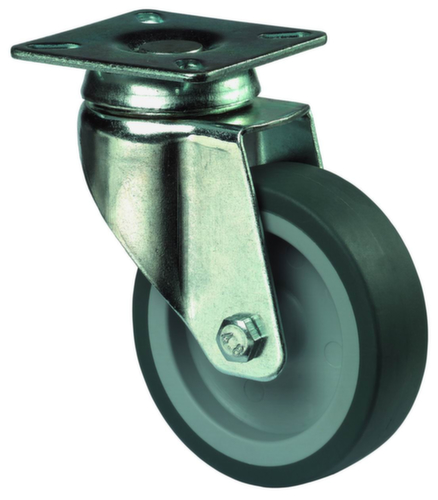 BS-ROLLEN Spurlose thermoplastische Apparaterolle, Traglast 75 kg, TPE-Bereifung