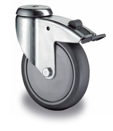 BS-ROLLEN Thermoplastische Apparaterolle mit Fadenschutz, Traglast 80 kg, TPE-Bereifung