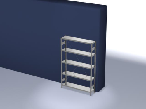 hofe System-Steckregal in Standard Bauart, Höhe x Breite x Tiefe 2000 x 1360 x 335 mm, 5 Böden