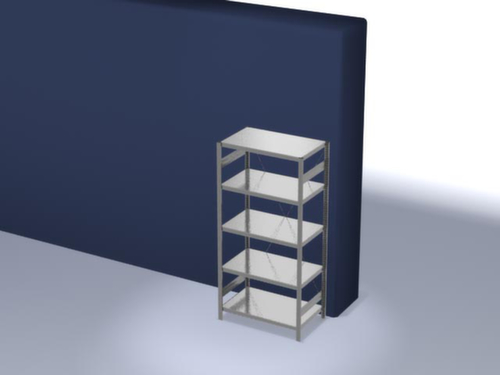 hofe System-Steckregal in mittelschwerer Bauart, Höhe x Breite x Tiefe 2000 x 1060 x 635 mm, 5 Böden
