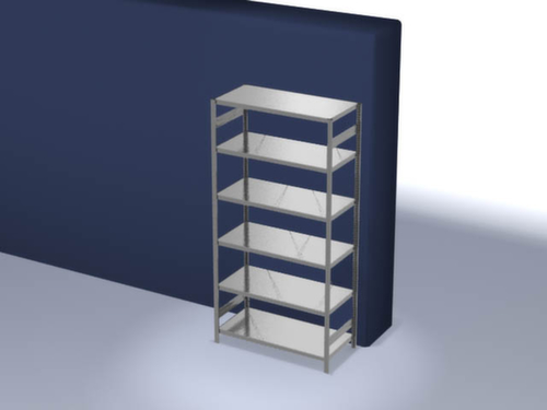 hofe Traversenregal in mittelschwerer Bauart, Höhe x Breite x Tiefe 2500 x 1360 x 635 mm, 6 Böden