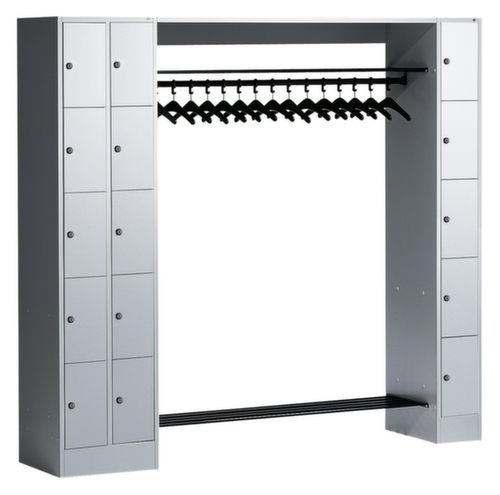 C+P Schließfach-Garderobe Classic lichtgrau mit 15 Fächern, Breite 2100 mm