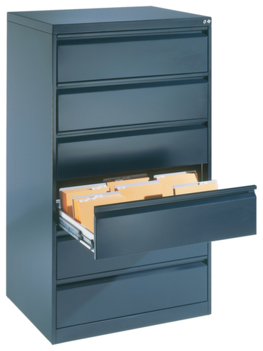 C+P Karteikartenschrank, dreibahnig, RAL7021 Schwarzgrau/RAL7021 Schwarzgrau