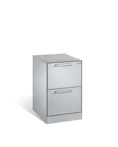 C+P Hängeregistraturschrank mit Bügelgriffen, 2 Auszüge, RAL9006 Weißaluminium/RAL9006 Weißaluminium