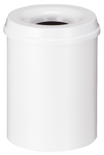 Selbstlöschender Papierkorb aus Stahl, 80 l, weiß, Kopfteil weiß