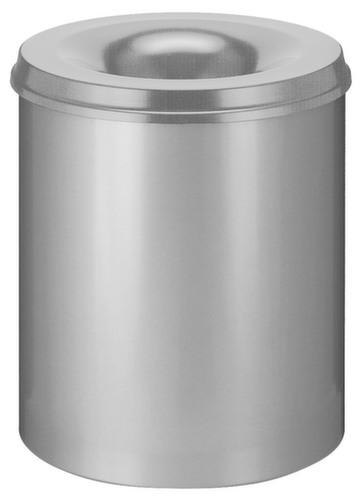 Selbstlöschender Papierkorb aus Stahl, 80 l, grau, Kopfteil grau