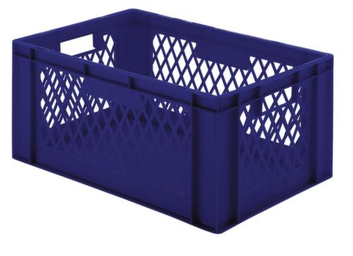 Euronorm-StapelbehÀlter WÀnde durchbrochen, blau, Inhalt 51 l
