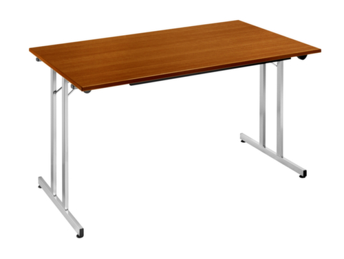 Stapelbarer Mehrzweck-Klapptisch, Breite x Tiefe 1400 x 700 mm, Platte Kirschbaum