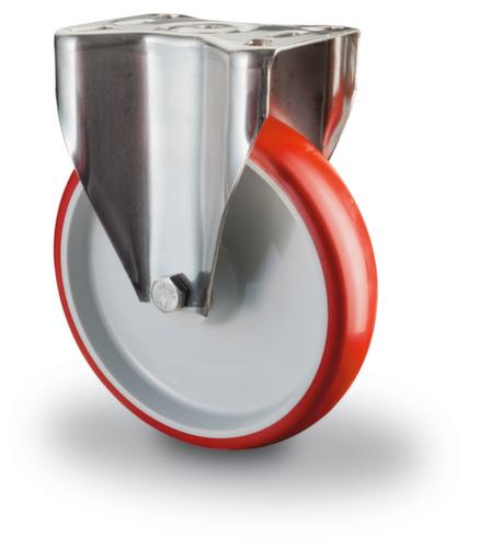 BS-ROLLEN Polyurethan-Rad mit Edelstahlgehäuse, Traglast 200 kg, Polyurethan-Bereifung