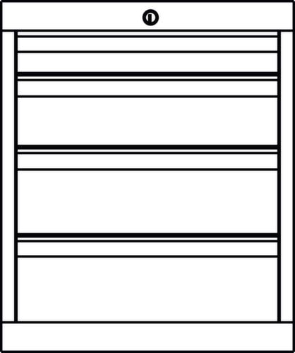 PAVOY Schubladenschrank Basis Plus RAL7035, 4 Schublade(n), RAL7035 Lichtgrau/RAL7035 Lichtgrau