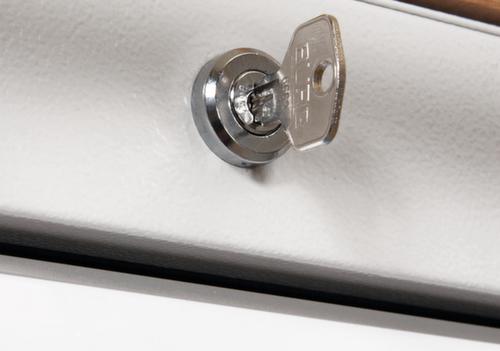 Bedrunka + Hirth Werkbank mit Buche-Massivholzplatte Gestell in vielen Farben, 5 Schubladen, 1 Schrank