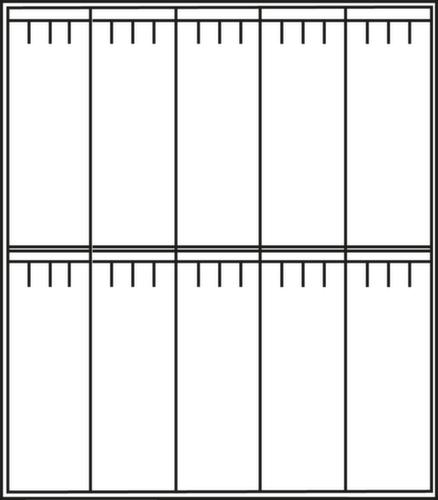 C+P Doppelstöckiger Garderobenschrank Classic mit 5x2 Abteilen und glatten Türen, Abteilbreite 300 mm