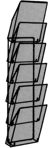Wandprospekthalter für DIN A4, 6 Ablagen, Gestell lichtgrau