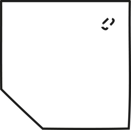 Gera Eckiges Verkettungselement Milano 90° für 4-Fußgestell, Breite x Tiefe 1230 x 1230 mm, Platte Buche