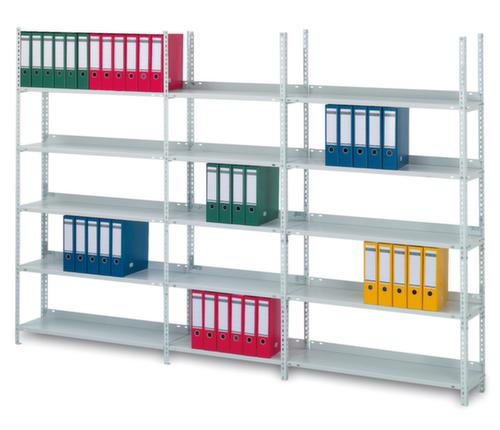 hofe Akten-Schraubregal Anbaufeld, 8 Böden, RAL7035 Lichtgrau