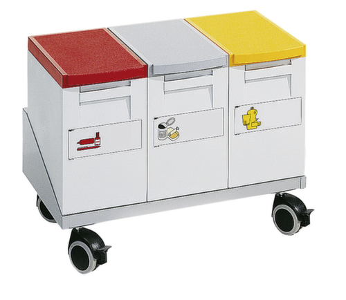 Fahrgestell für 3 Wertstoff-Sammelboxen, für 15 l Behälter